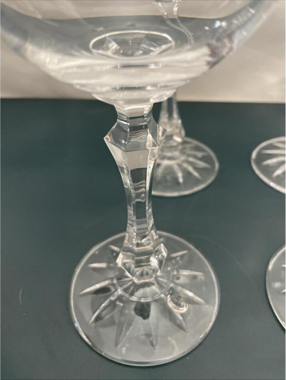 Set Of 6 Wine Goblet Glass Towle Austrian Crystal Fantasy Pattern 7 3/8" - Picture 5 of 9